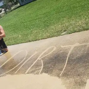 Pressure washing project in progress